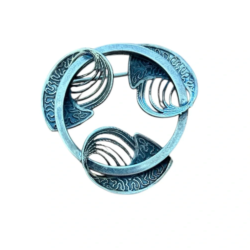 1950’s Sterling Silver Circular Brooch